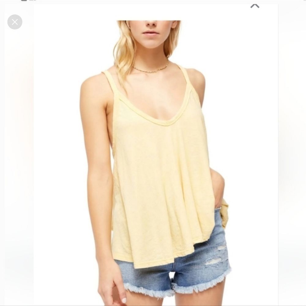 Free People Yellow Tank Top
